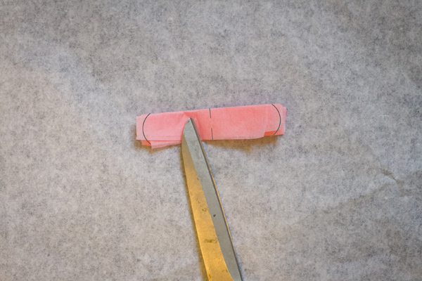 Step 3: 將紙巾邊緣剪成半圓形。