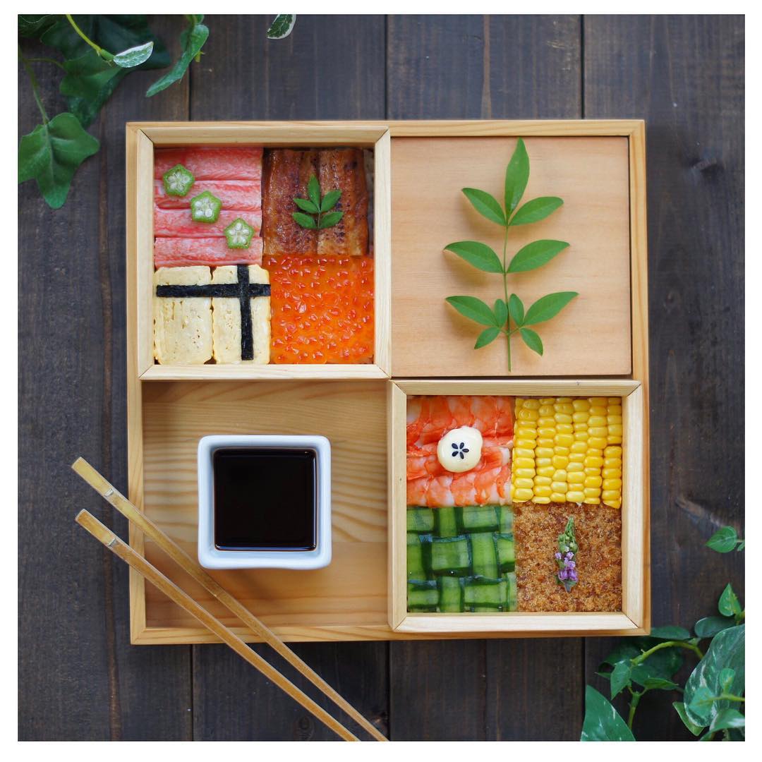 日式便當狂熱！讓人不忍心吃掉的馬賽克壽司